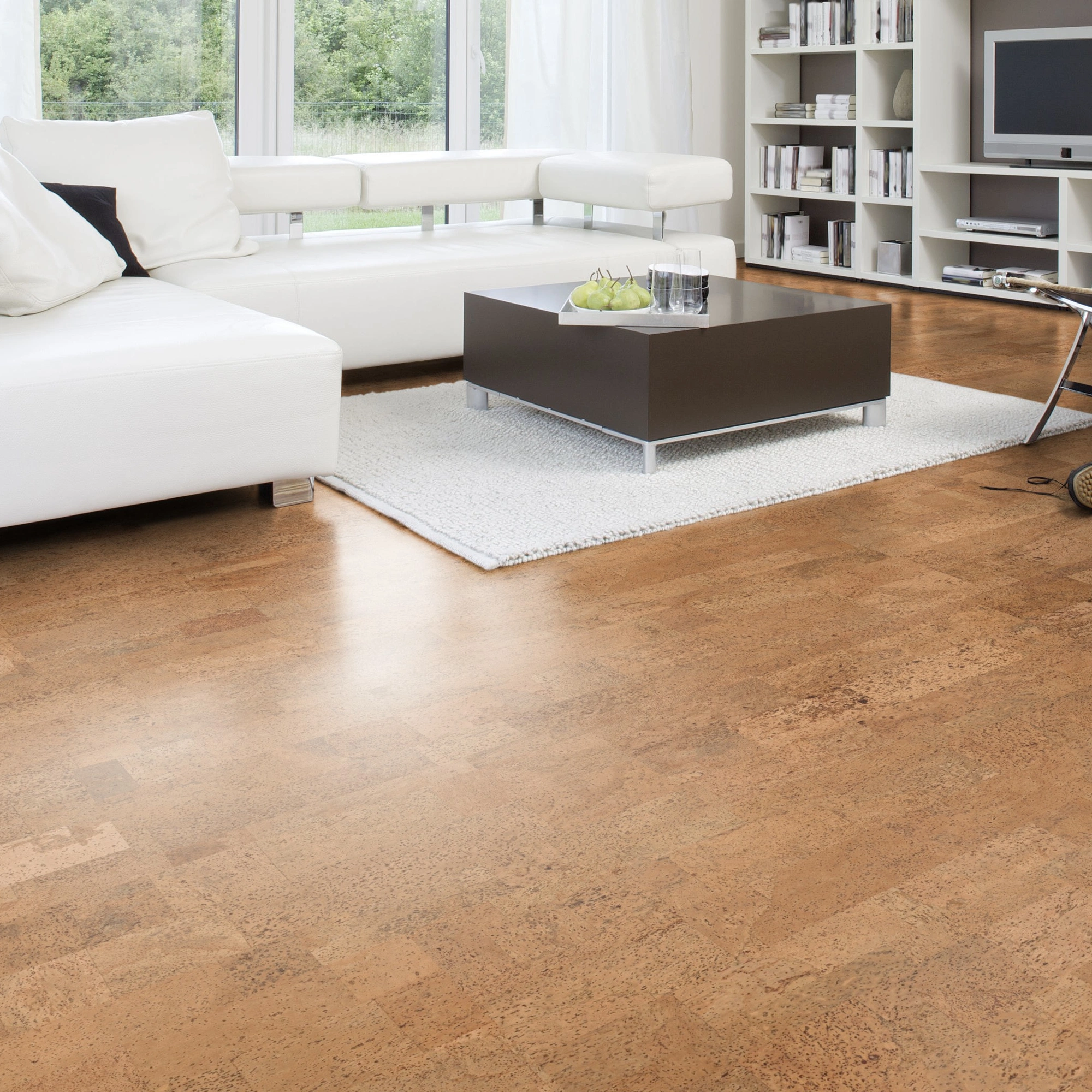 Milieubild Modernes Wohnzimmer mit Wohnlandschaft - Wicanders Wise HDF Klick-Korkboden cork Essence Originals Harmony Milieubild Modernes Wohnzimmer mit Wohnlandschaft - Wicanders Wise 80002236