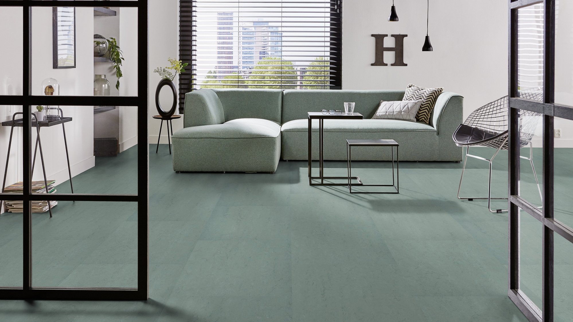 Forbo Flooring Linoleum Marmoleum Modular Accent Blue Ice t3753