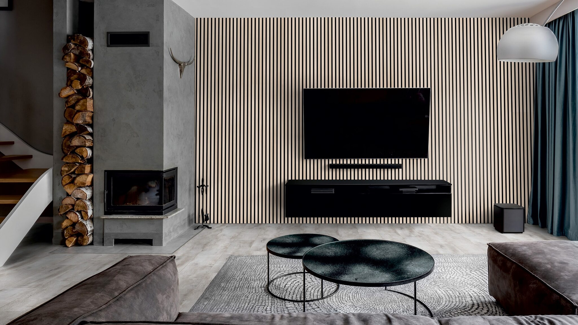 ter Hürne Akustikpaneel SilentDesign 1-Side Collection Eiche Themse Fineline Natur-Geölt Weiß 3.000mm