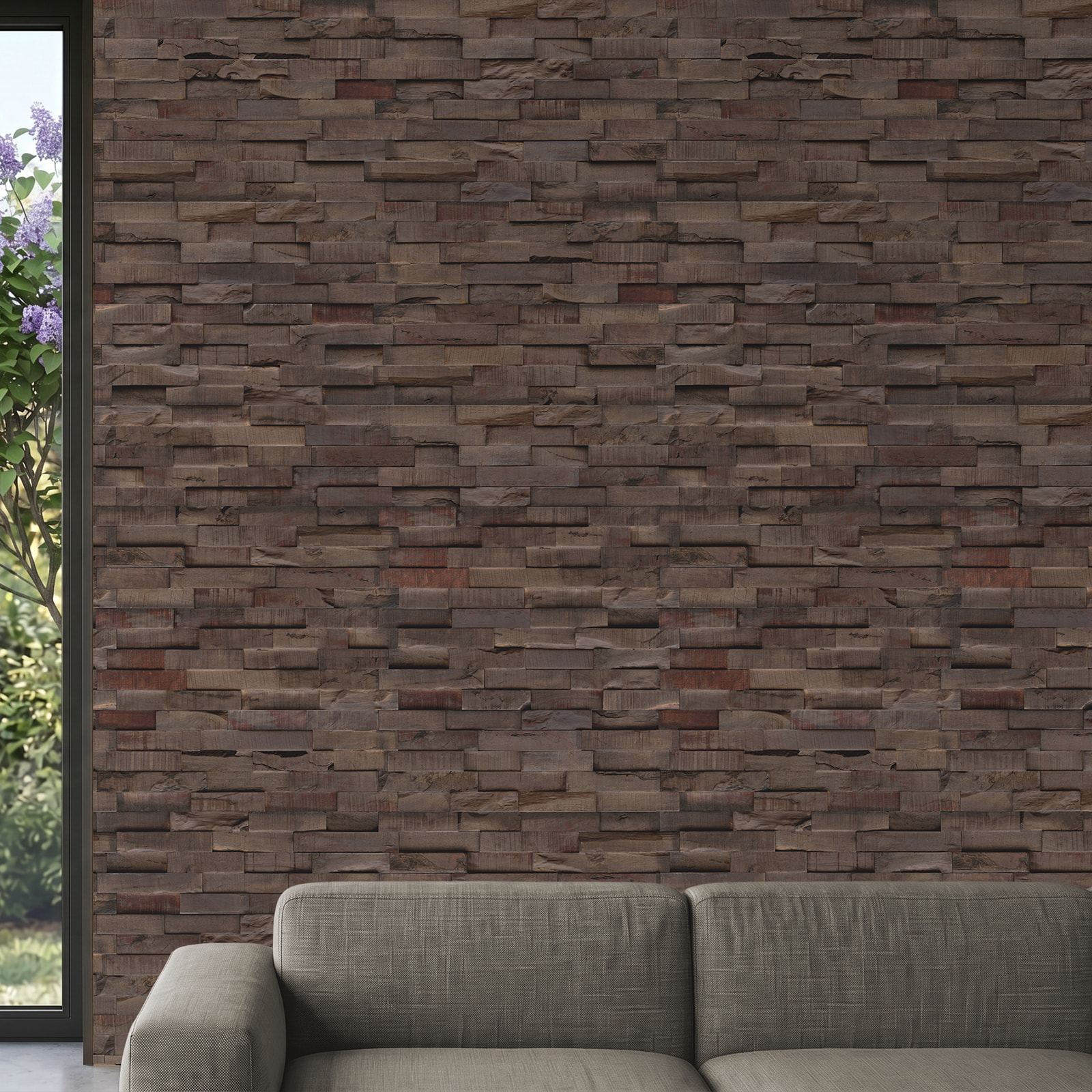 Perspektivische Ansicht - nexwall nature undefined Rimba Narrow Burnt Brown Perspektivische Ansicht - nexwall nature NXWN-46018-002