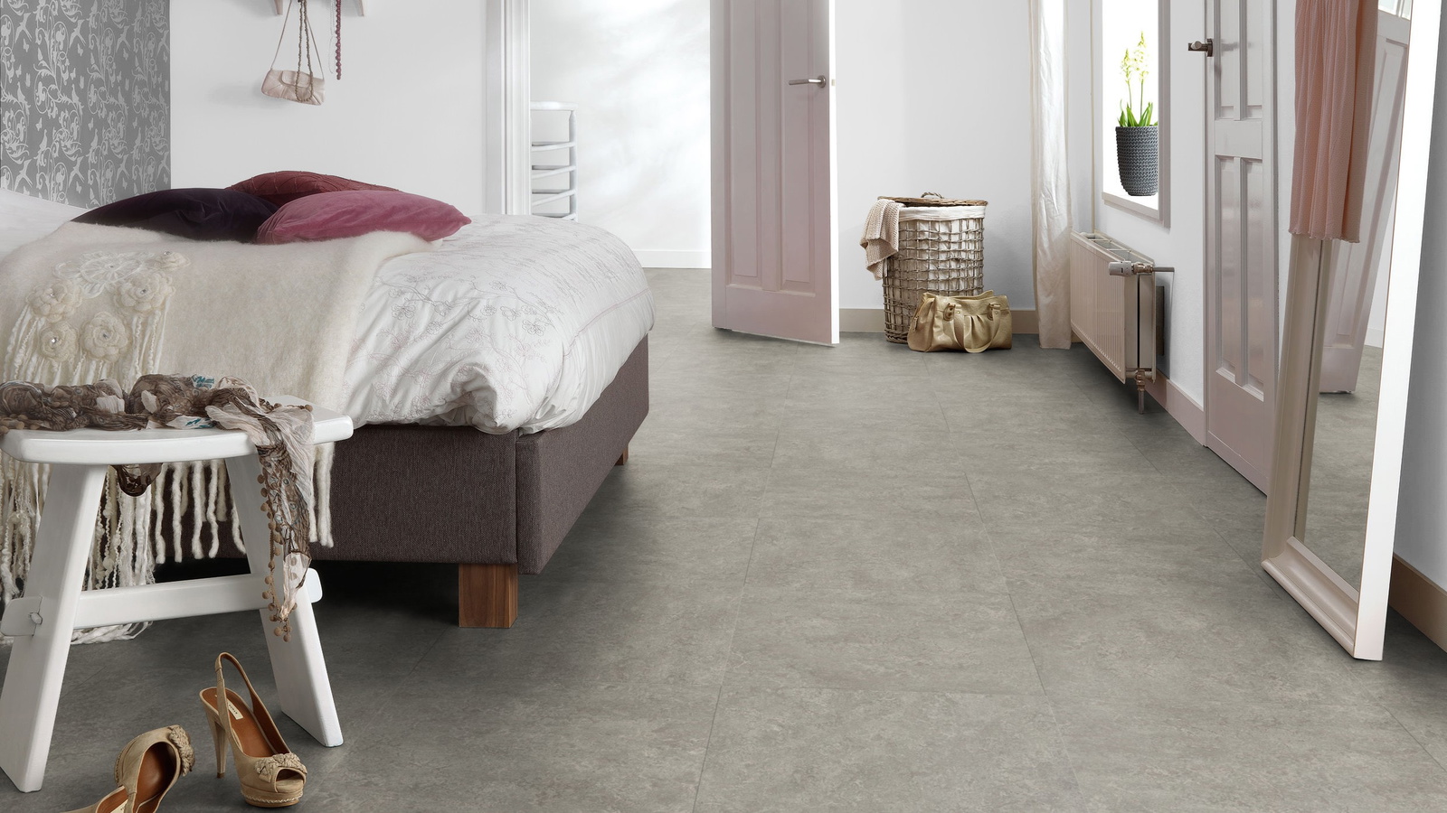 Forbo Flooring Linoleum Marmoleum Modular Neutral Serene Grey t3146