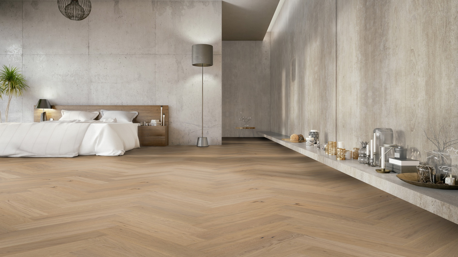 Milieubild Großzügiges Schafzimmer mit Betonwänden - Thede & Witte 52MSÖNF15EI53