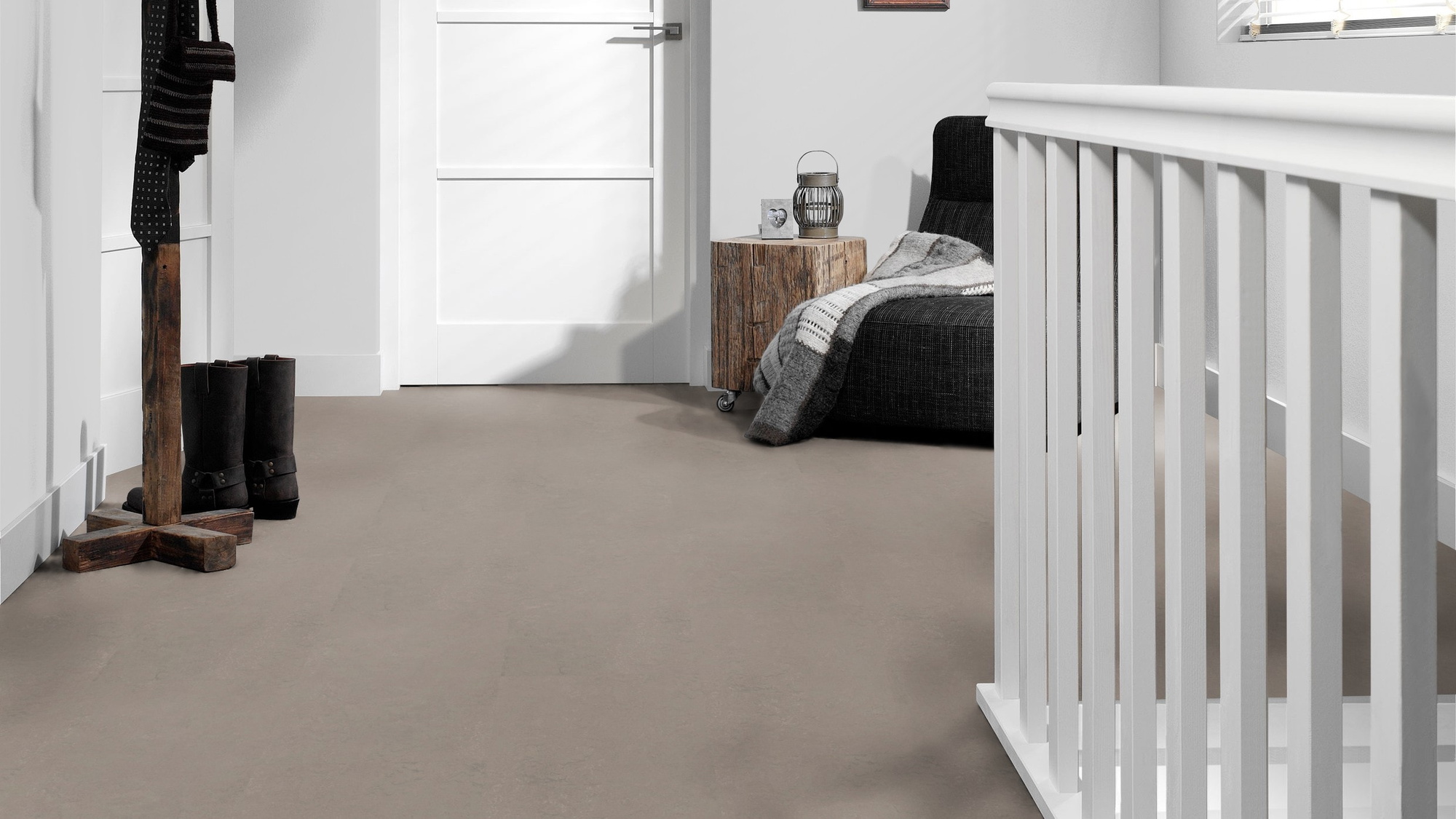 Milieubild Flur mit Treppenlauf - Forbo Flooring Marmoleum Click Liquid Clay Milieubild Flur mit Treppenlauf - Forbo Flooring 176501