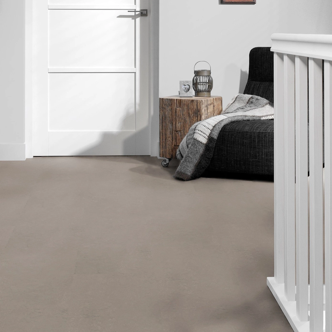 Milieubild Flur mit Treppenlauf - Forbo Flooring Marmoleum Click Liquid Clay Milieubild Flur mit Treppenlauf - Forbo Flooring 176501