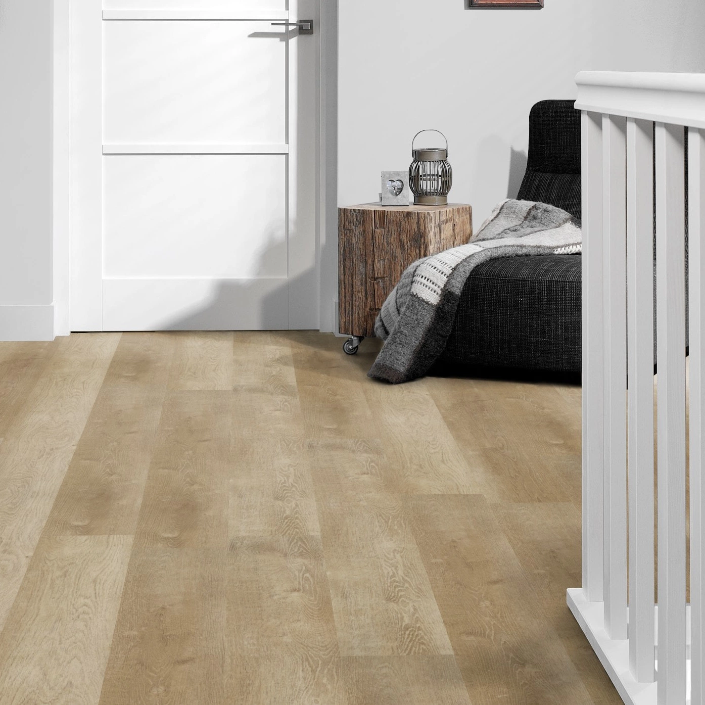 Milieubild Flur mit Treppenlauf - Forbo Flooring Klebe-Vinyl Enduro Dryback Wood Natural Warm Oak Milieubild Flur mit Treppenlauf - Forbo Flooring 217631