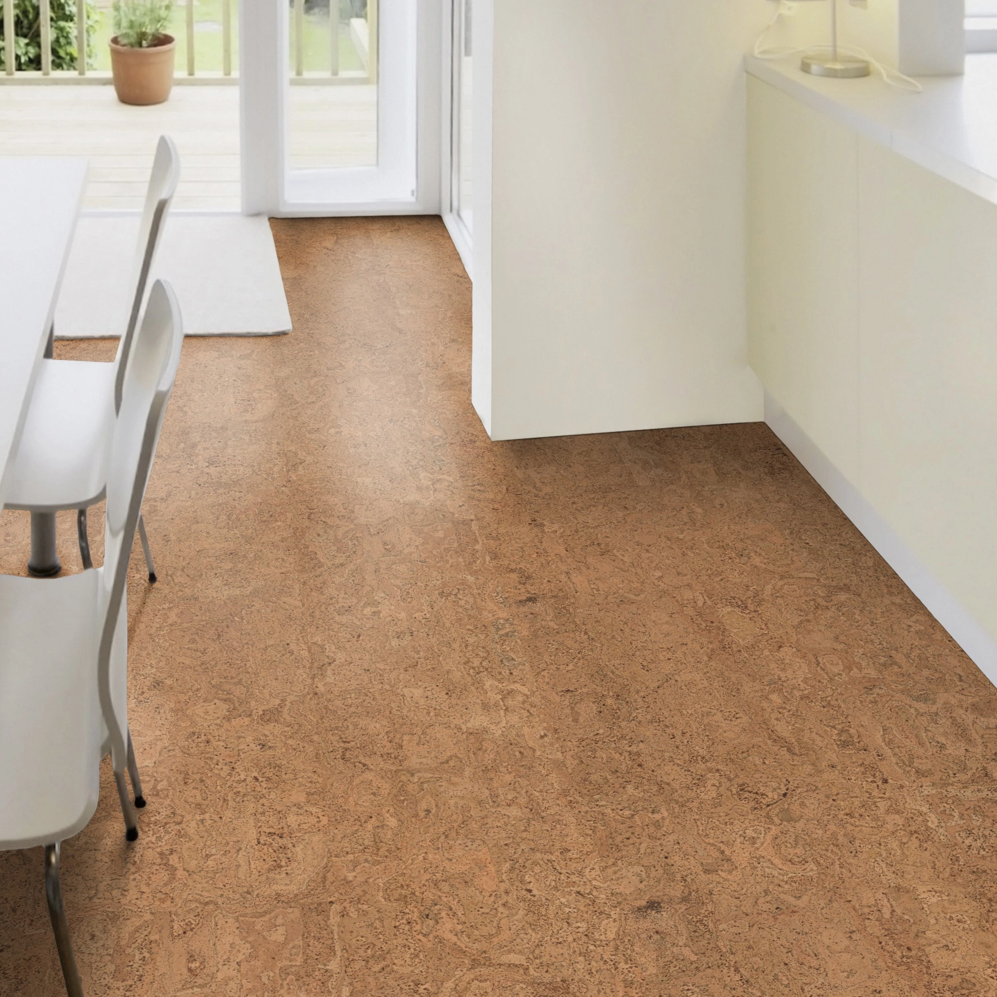 Milieubild Esszimmer mit Terrassentür - Wicanders Wise HDF Klick-Korkboden cork Essence Originals Symphony Milieubild Esszimmer mit Terrassentür - Wicanders Wise 80002241