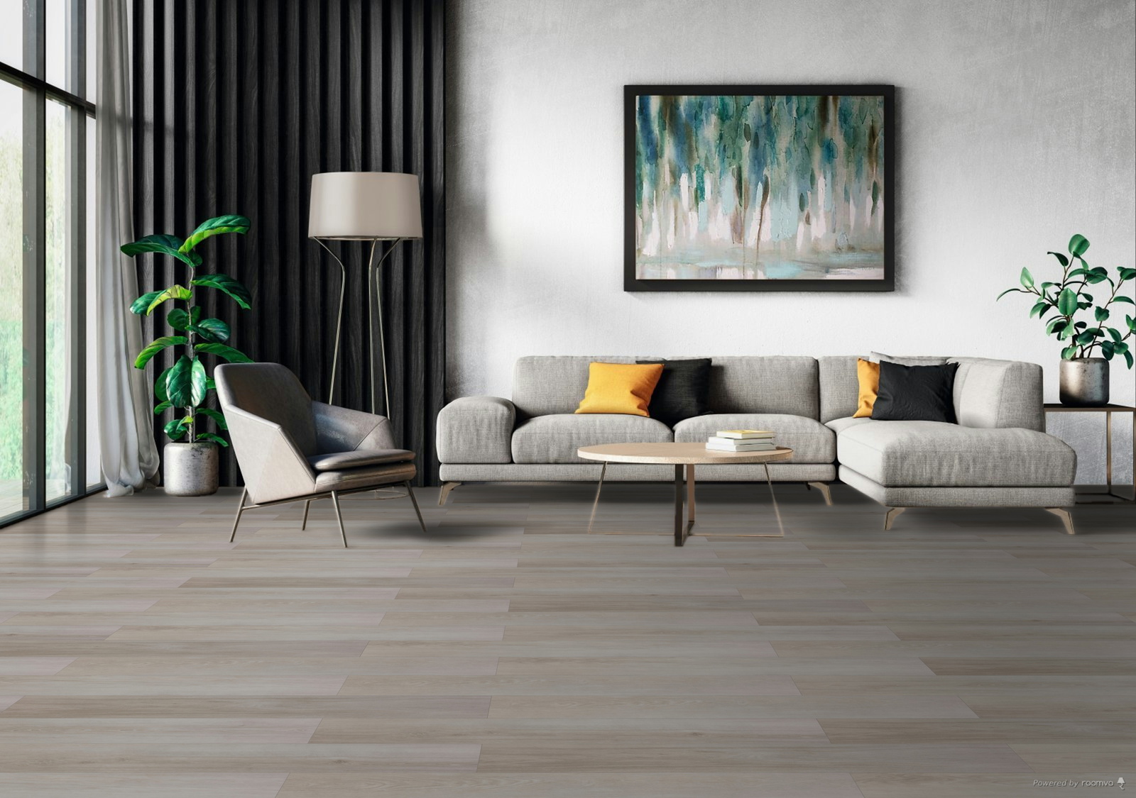 Milieubild Modernes Wohnzimmer mit Sessel und Sofa - BerryAlloc 60002253