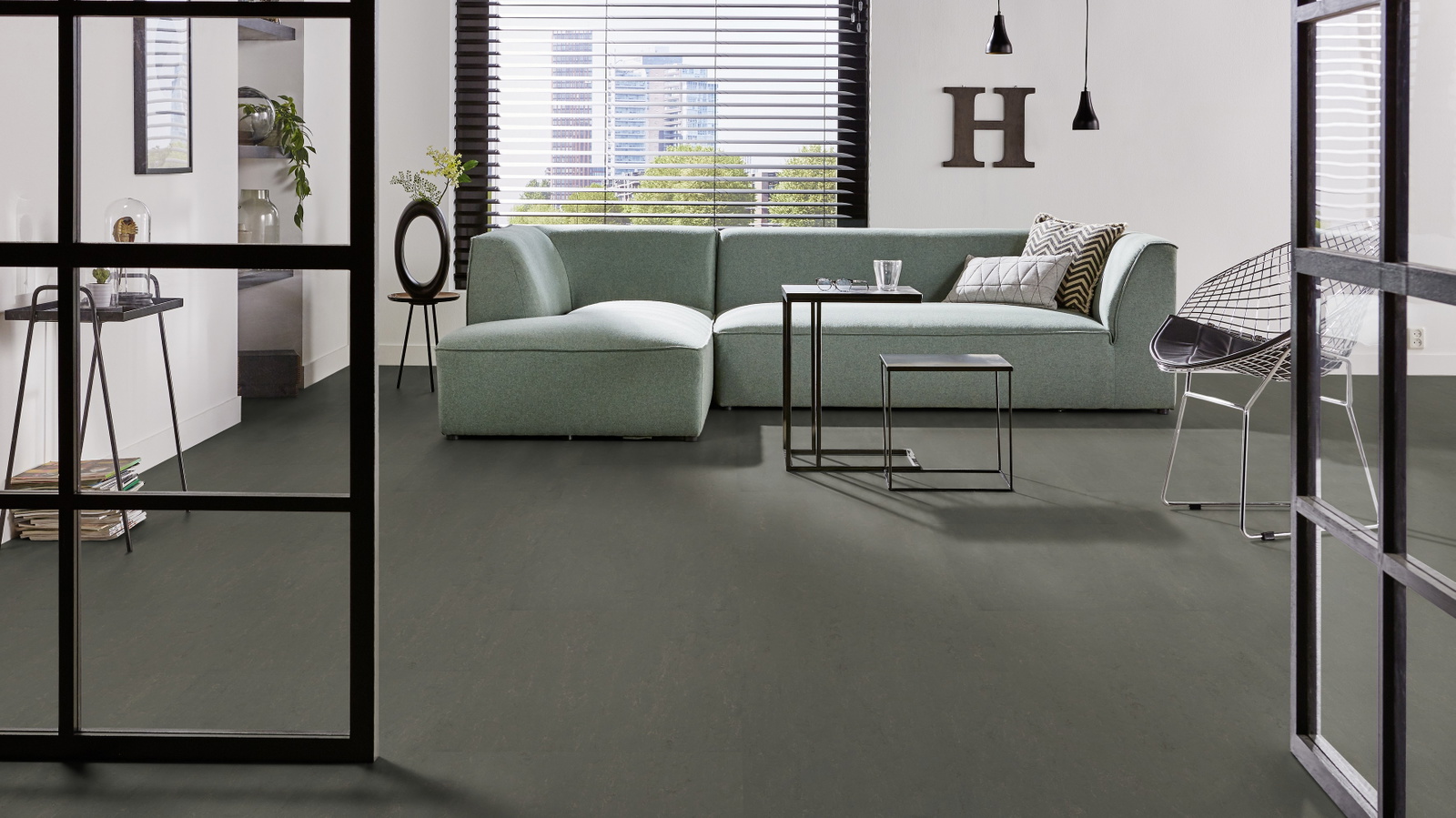 Forbo Flooring Linoleum Marmoleum Modular Neutral Meteorite t3705
