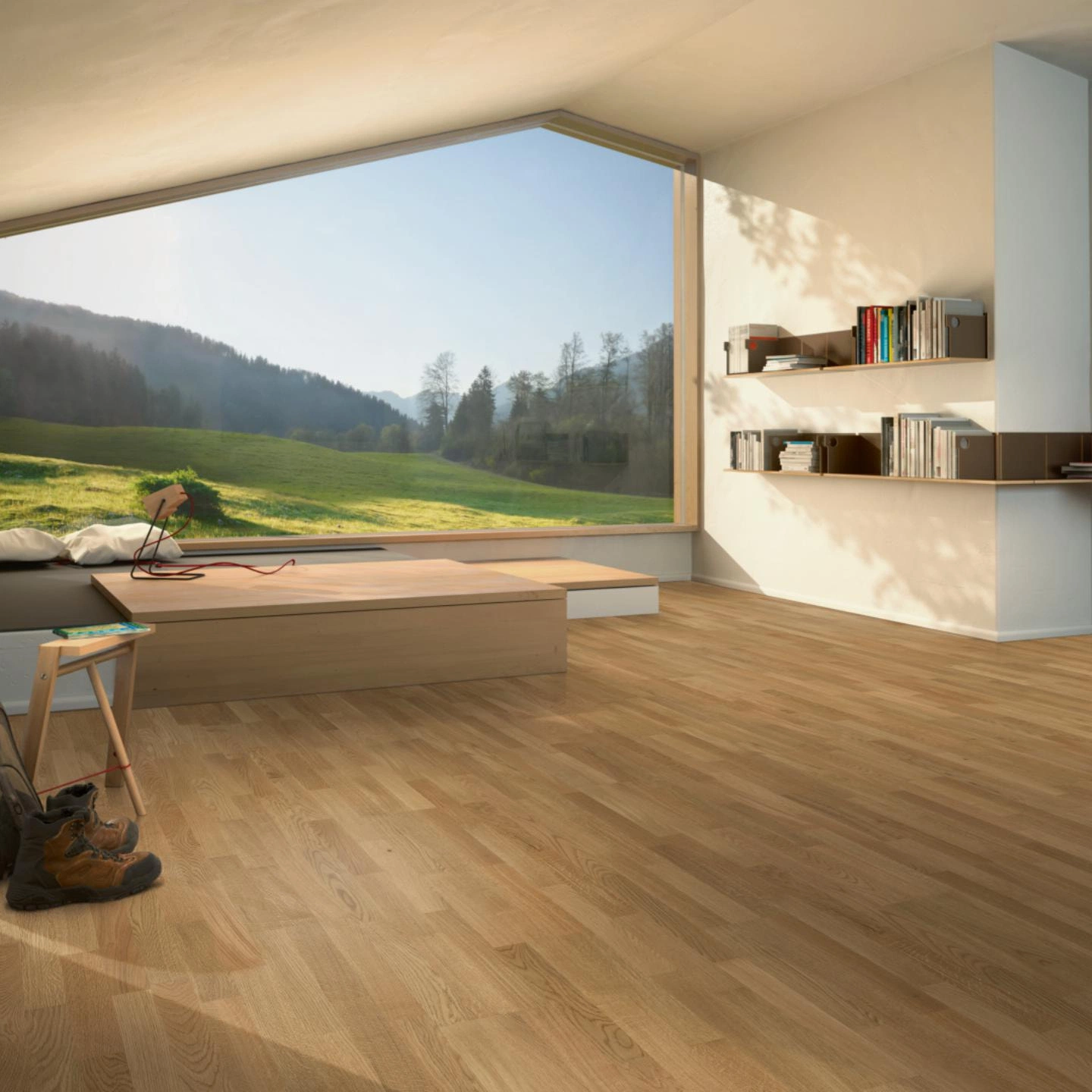 Milieubild Moderne Hütte mit Blick in die Natur - Parador Parkett Classic 3060 Eiche Milieubild Moderne Hütte mit Blick in die Natur - Parador 1518101
