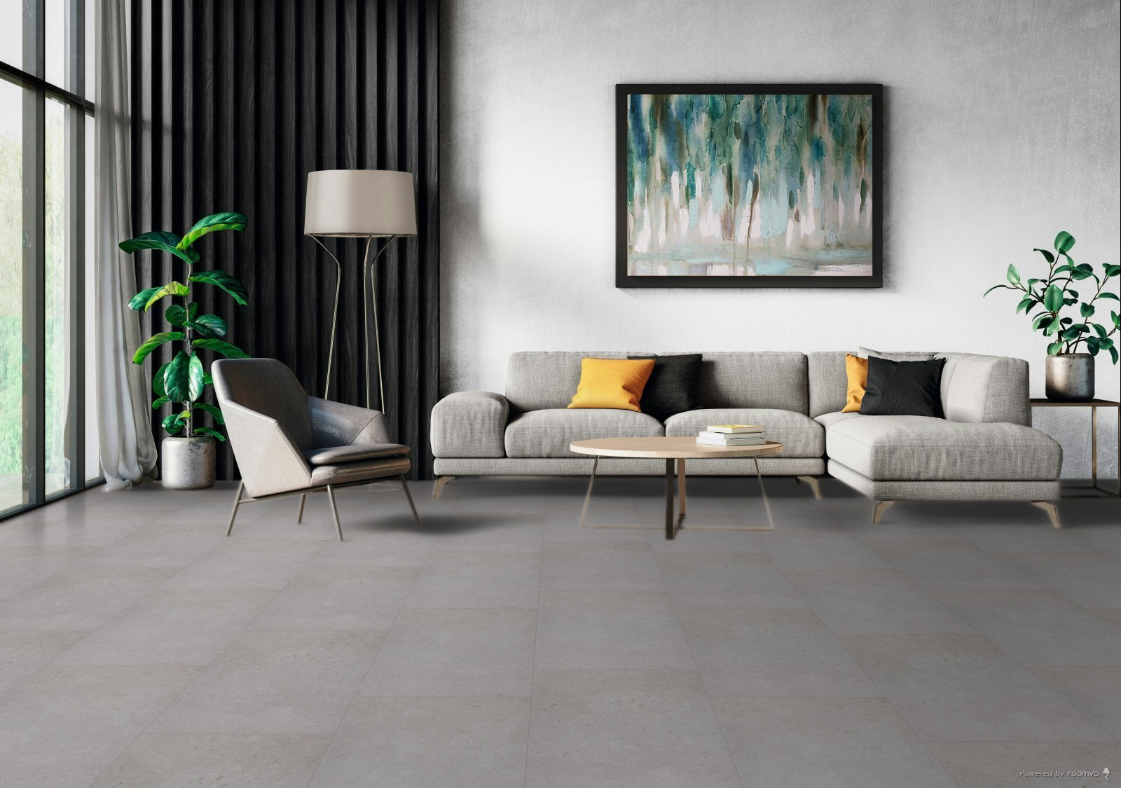 Milieubild Modernes Wohnzimmer mit Sessel und Sofa - BerryAlloc 60002226