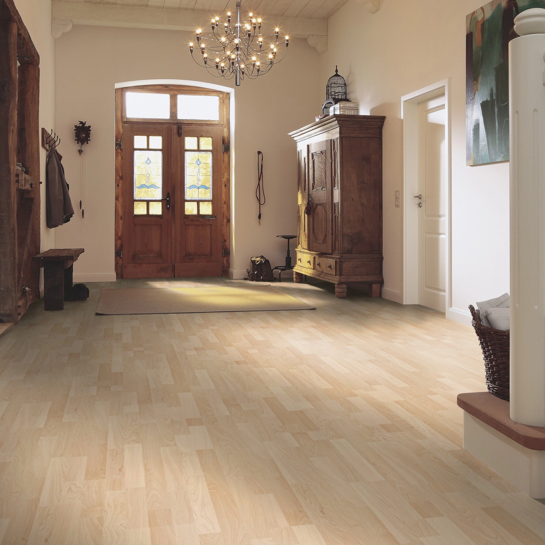 Milieubild Eingangsbereich mit Flur im Landhaus-Stil - MEISTER Laminat LC 55 Ahorn Milieubild Eingangsbereich mit Flur im Landhaus-Stil - MEISTER 600012-1288198-00202