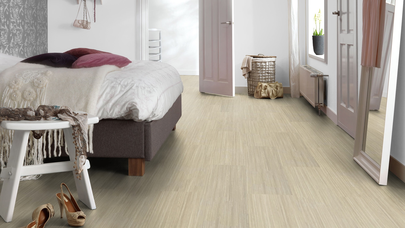 Forbo Flooring Linoleum Marmoleum Modular Linear Desert Sand t5255
