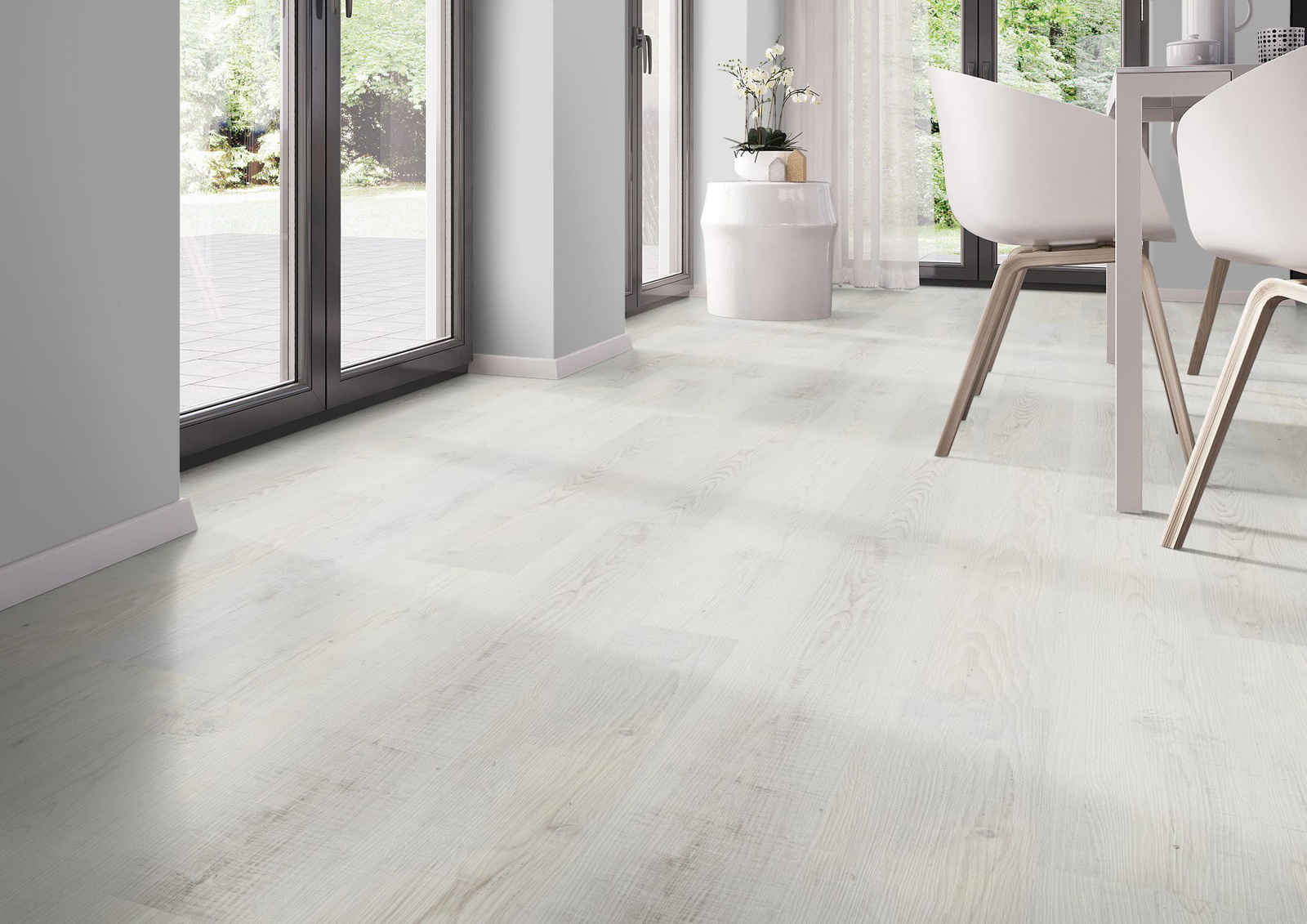 Milieubild Modernes Esszimmer - bodentiefe Perspektive - nexflor NXF-60030-008