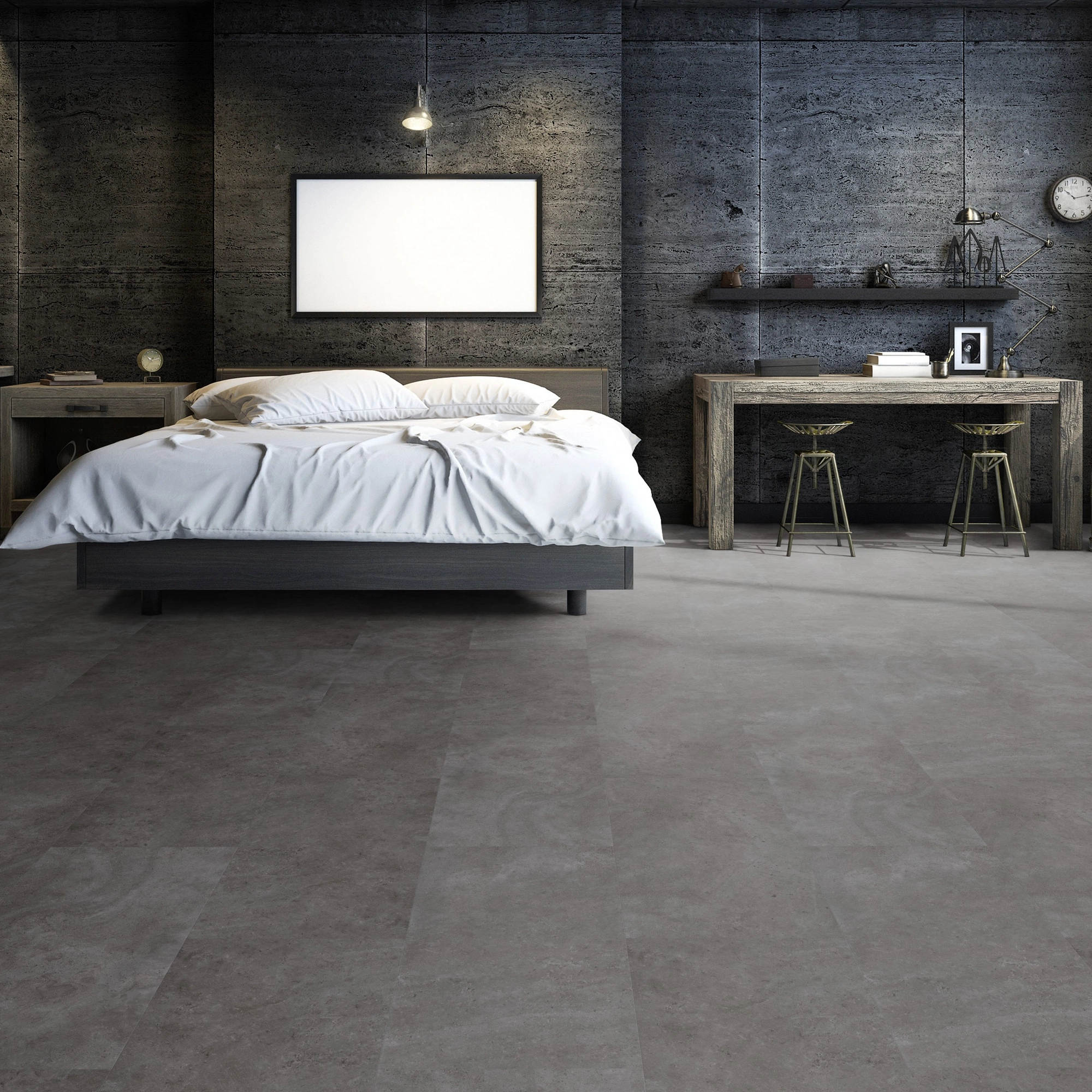 Milieubild Großzügiges Schafzimmer mit Steinwand - Friends by ter Hürne Klebe-Vinyl Stein Oskar Milieubild Großzügiges Schafzimmer mit Steinwand - Friends by ter Hürne 1188210107