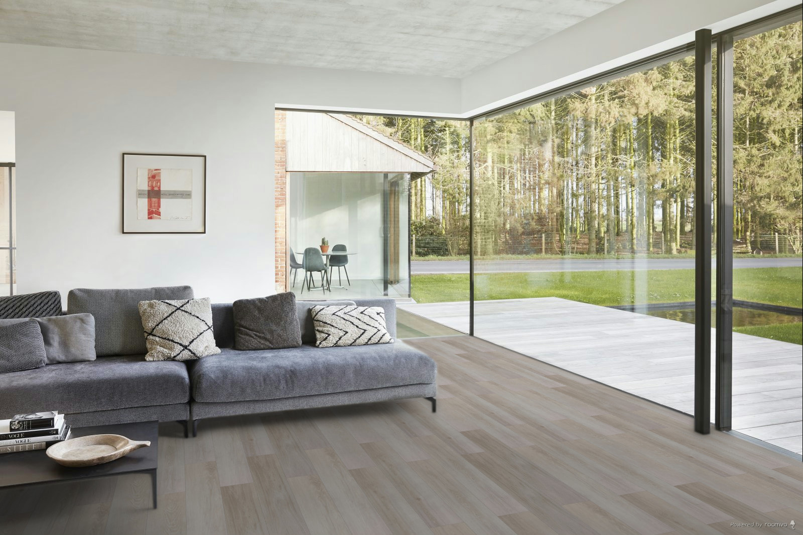 Milieubild Modernes Wohnzimmer mit Fensterfront - BerryAlloc Klebe-Vinyl Zenn Gluedown 30 Oslo Milieubild Modernes Wohnzimmer mit Fensterfront - BerryAlloc 60002220
