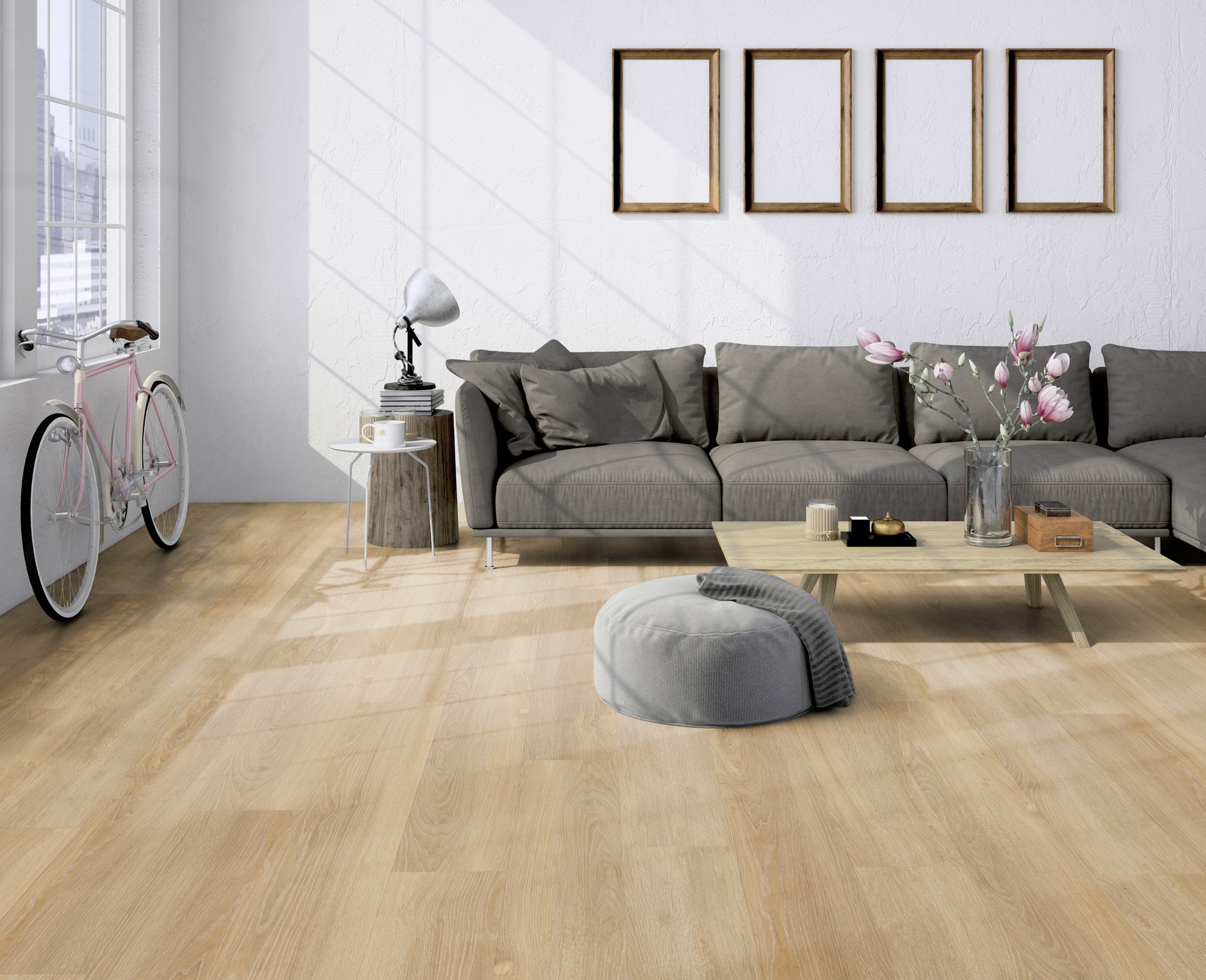 Milieubild Helles Wohnzimmer im Standwohnung - Friends by ter Hürne HDF Klick-Vinyl Eiche Ella Milieubild Helles Wohnzimmer im Standwohnung - Friends by ter Hürne 1188200102