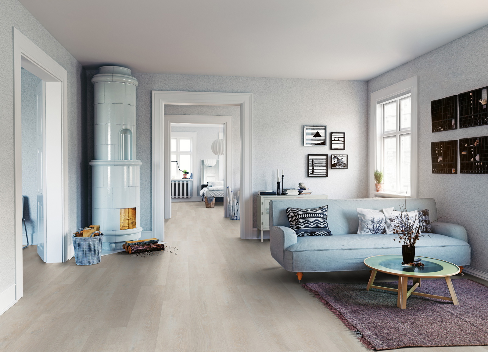 Milieubild Wohnzimmer mit Sofa und Kachelofen - ter Hürne 1101210427