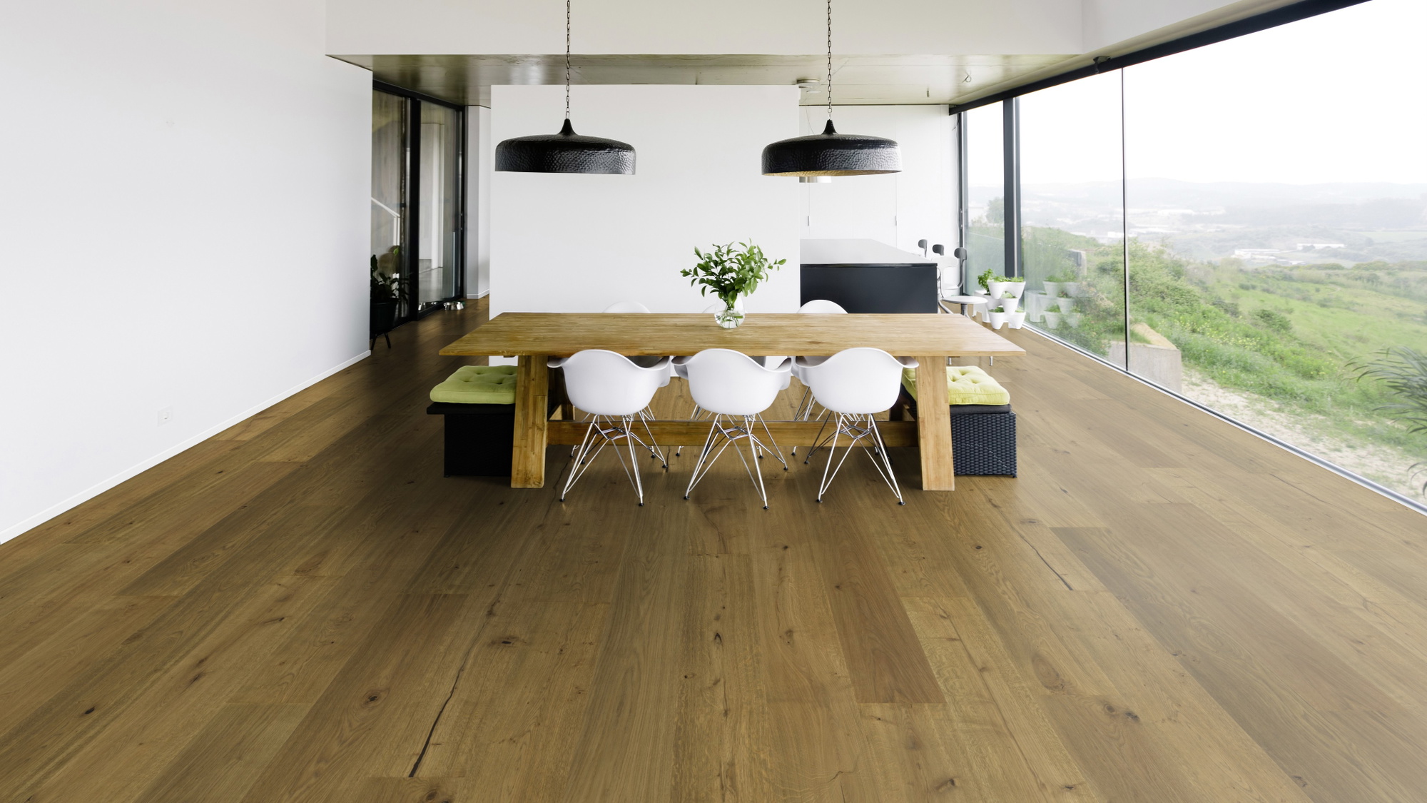 Milieubild Modernes Esszimmer mit Blick in die Natur - Bennett & Jones 1148012295