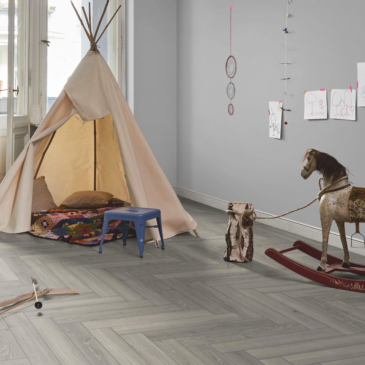 Parador Laminat Trendtime 3 Eiche Studioline lichtgrau Naturmattstruktur mit Synchronstruktur Parador Laminat Trendtime 3 Eiche Studioline lichtgrau Naturmattstruktur mit Synchronstruktur