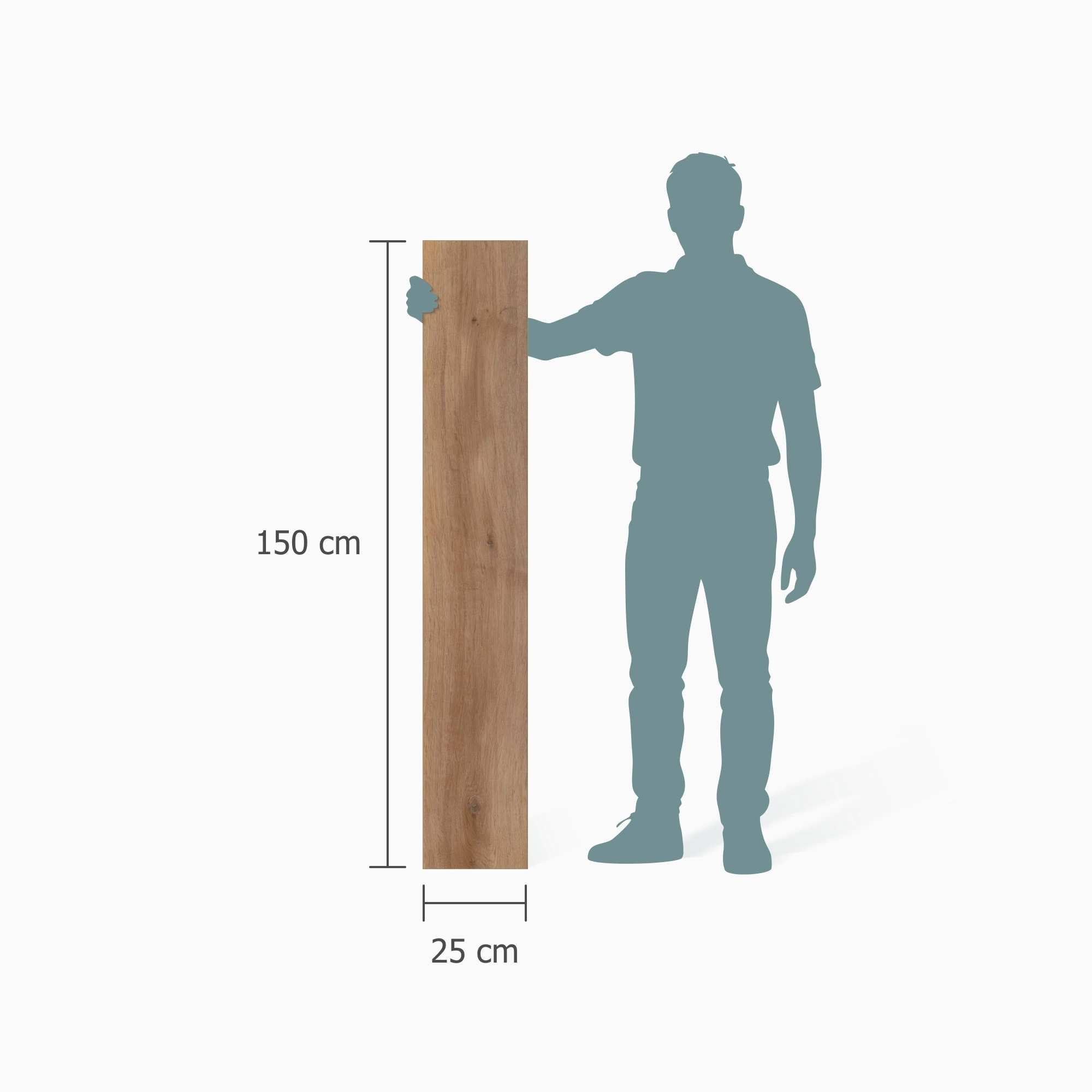 Größenverhältnis - wineo Klebe-Bioboden PURLINE wineo 1000 wood XL Rustic Oak Ginger Größenverhältnis - wineo PL314R