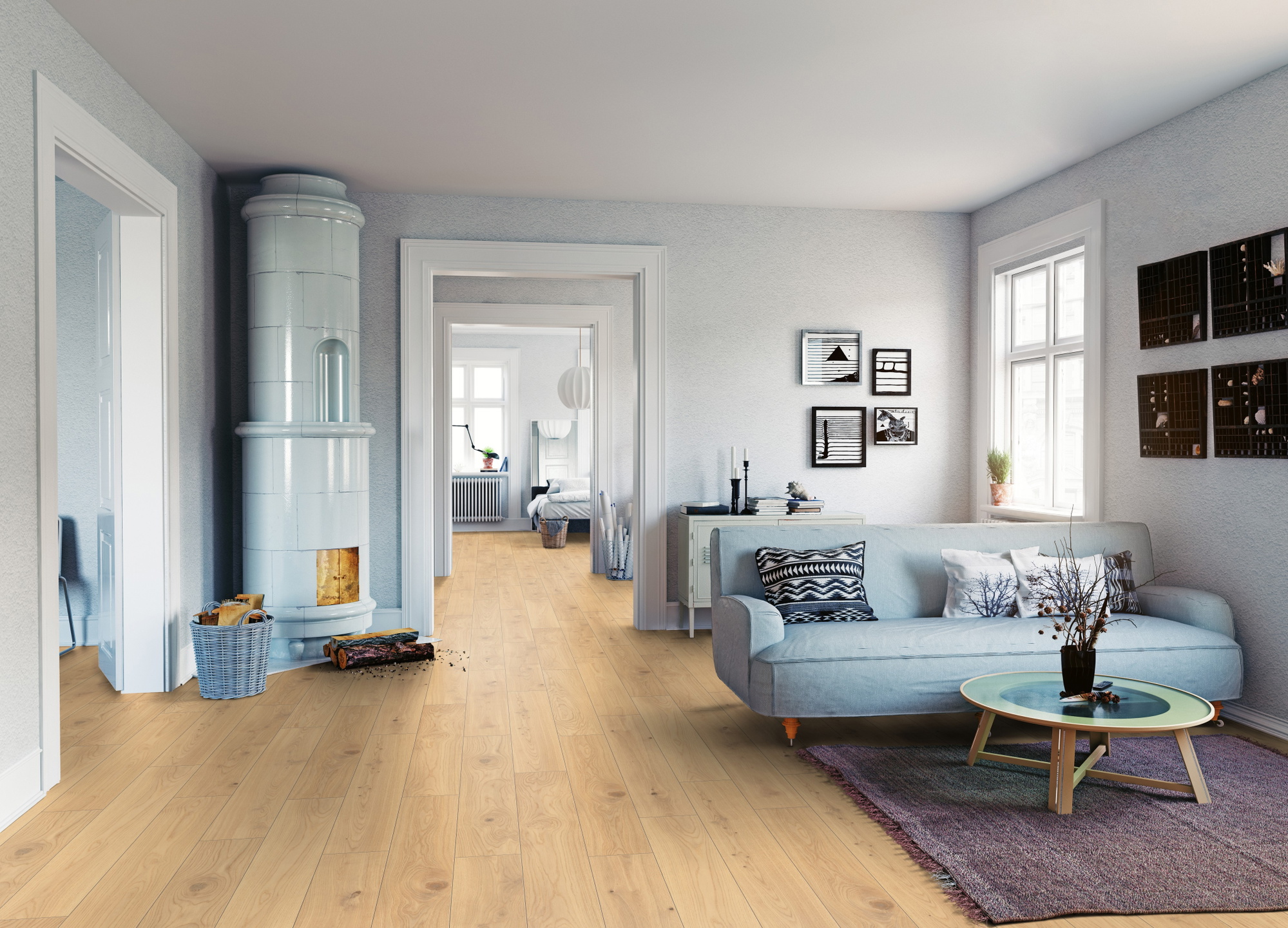 Milieubild Wohnzimmer mit Sofa und Kachelofen - ter Hürne 1101021833